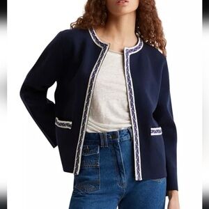 Gerard Darel Navy Blazer with White Accents